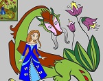 Раскраски для девочек онлайн "В гостях у  Дракоши"