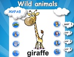 Learning English words. The topic "Wild animals"