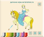 Онлайн раскраска "Лилия на своей любимой лошадке"