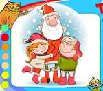 Новогодняя раскраска "Встреча с Дедом Морозом" 